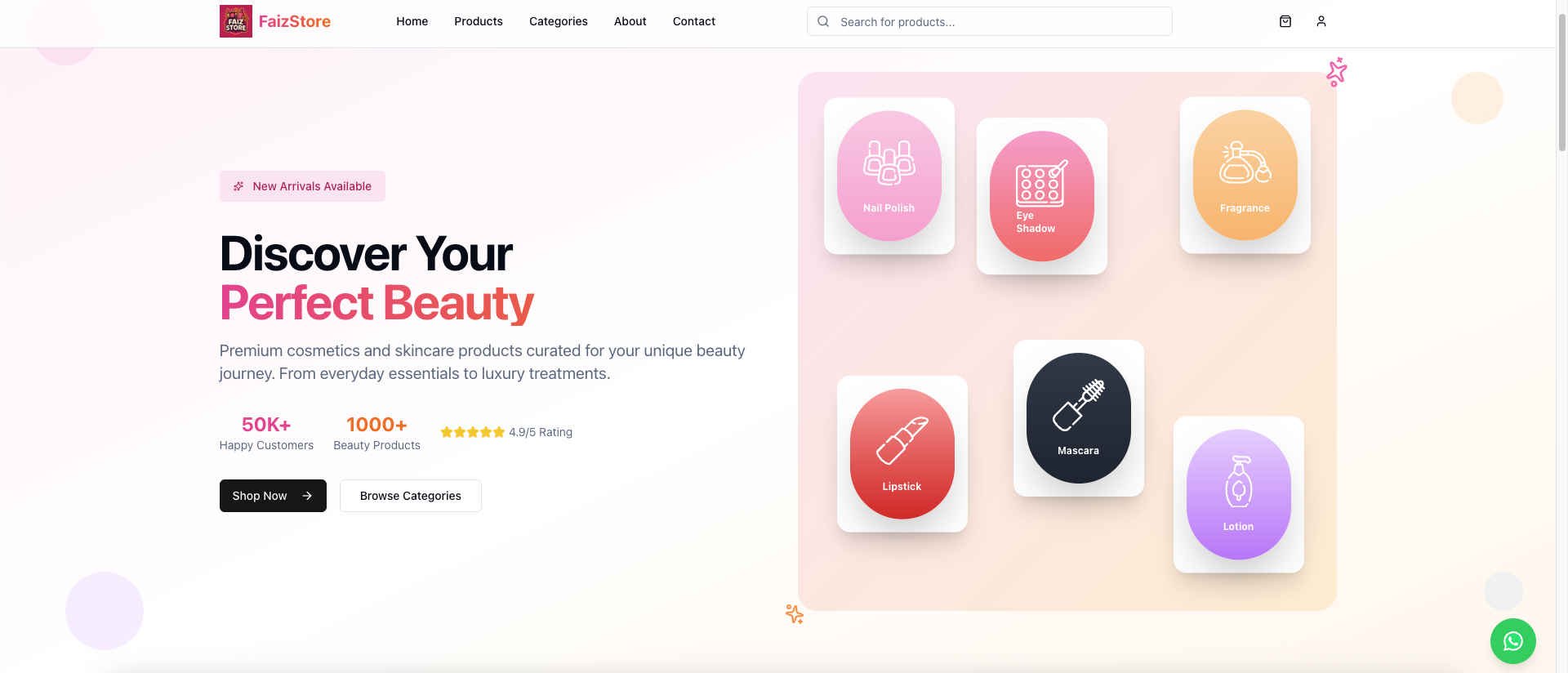 FaizStore home page
